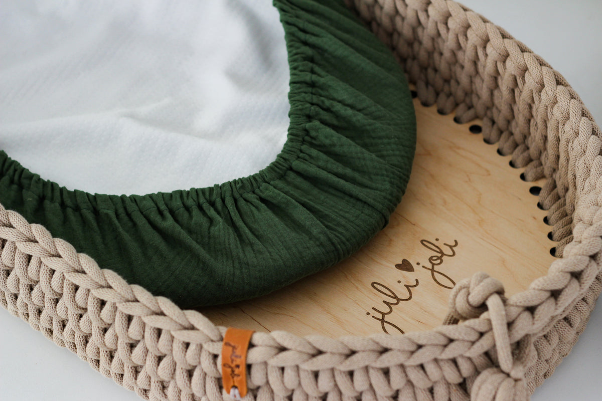 MUSLIN FITTED SHEET | EUCALYPTUS
