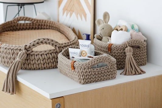 Crochet Baskets: The Perfect Accessory for Organizing Your Diaper Changing Station