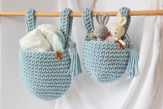 HANGING POCKET BASKETS SET of 2 | MISTY