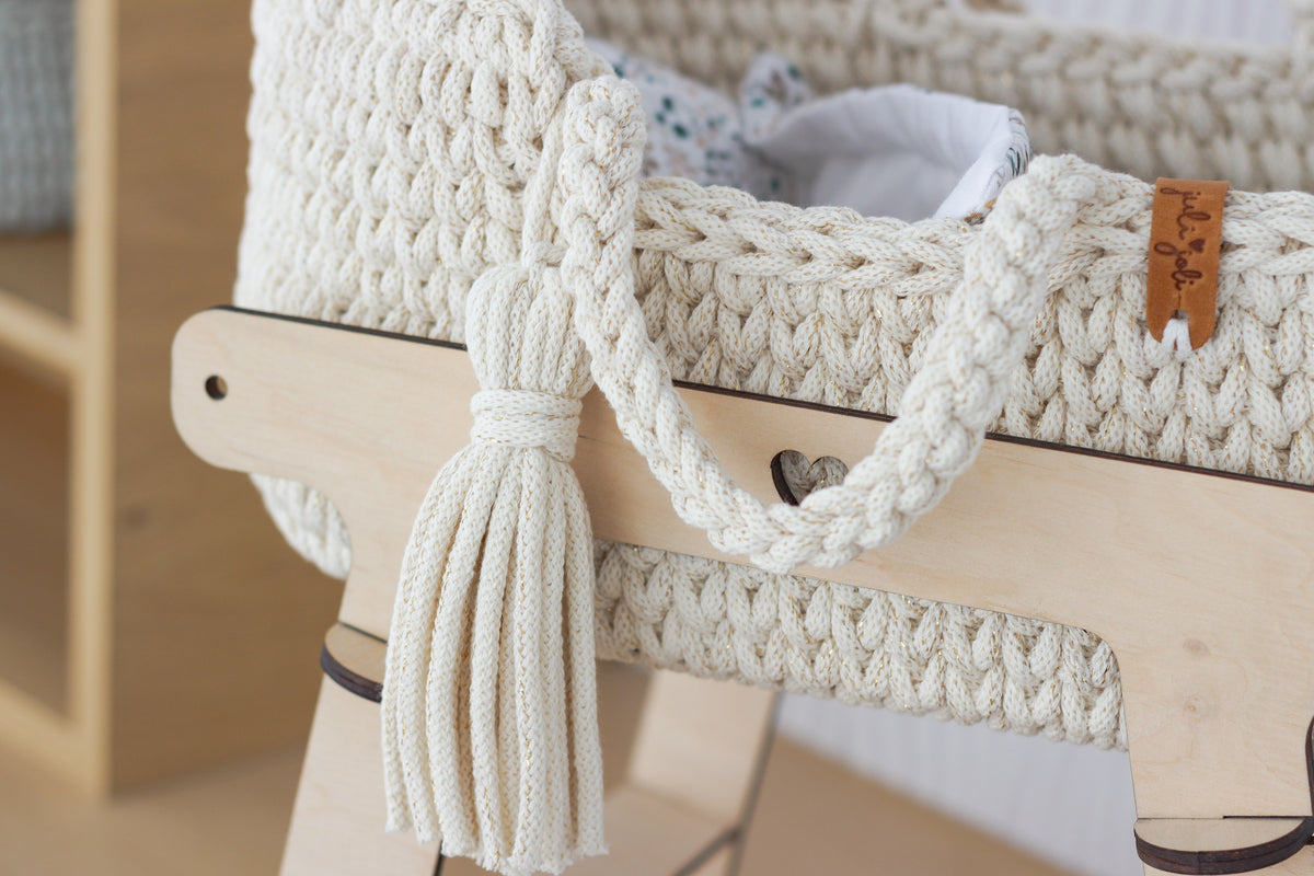 37cm DOLL MOSES BASKET | NATURAL