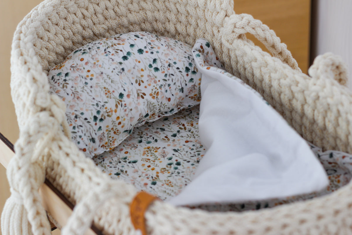 37cm DOLL MOSES BASKET | NATURAL