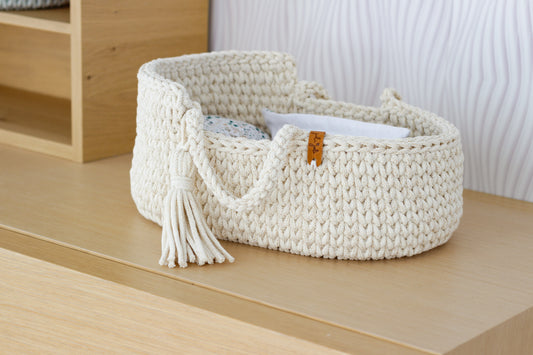 37cm DOLL MOSES BASKET | NATURAL