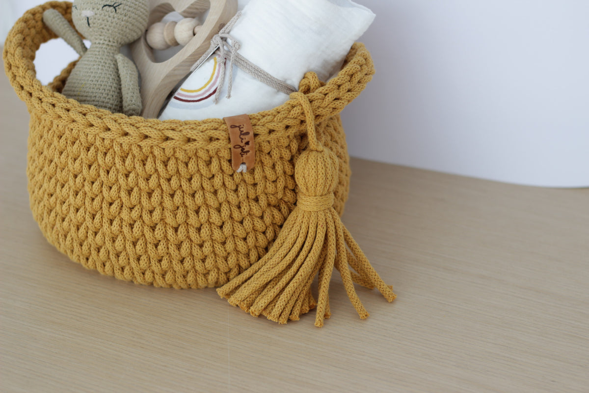 ROUND DIAPER BASKET 20cm | MUSTARD