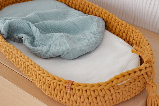 MUSLIN FITTED SHEET | SAGE