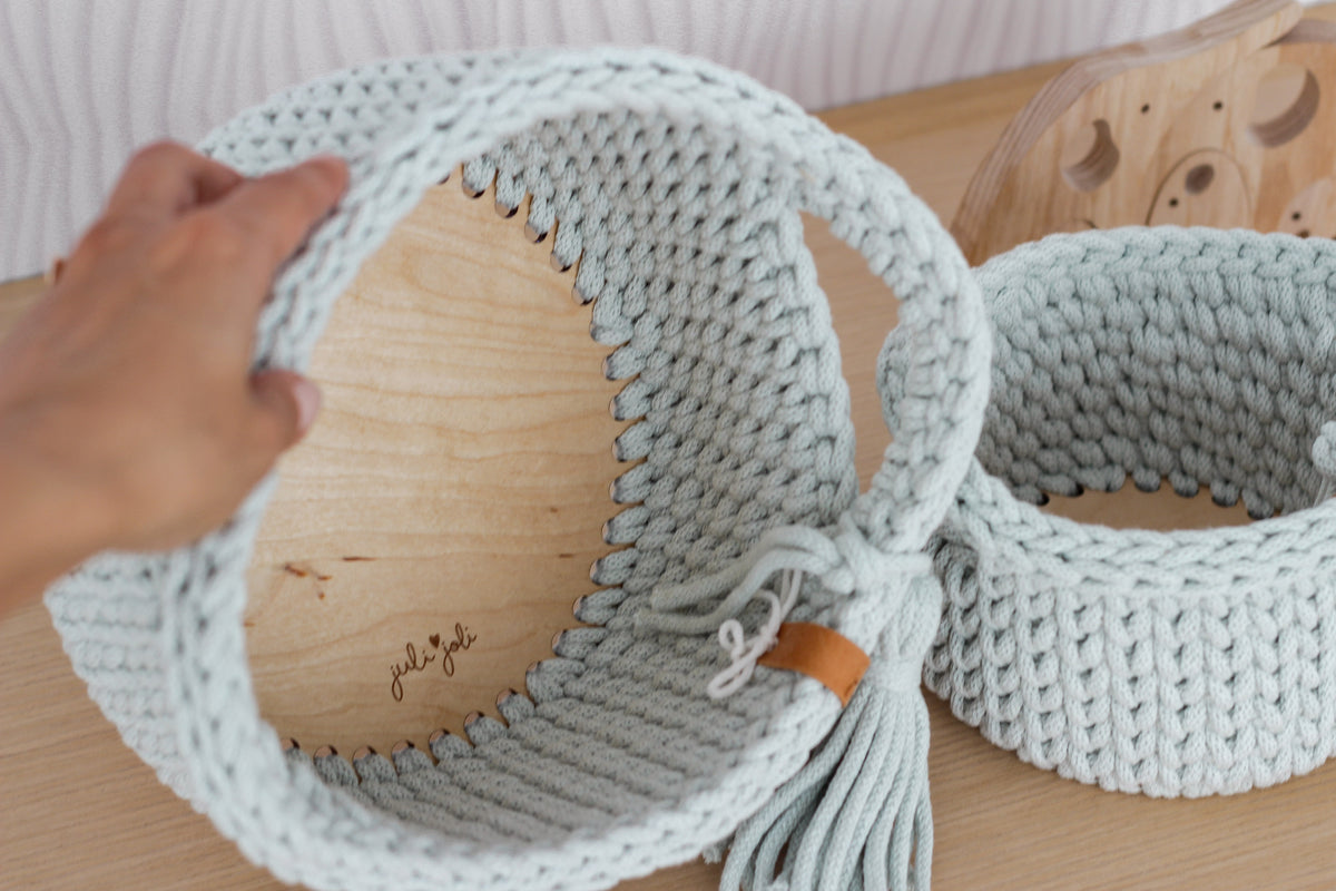 ROUND DIAPER BASKETS 15 + 20cm | MILKY GREEN