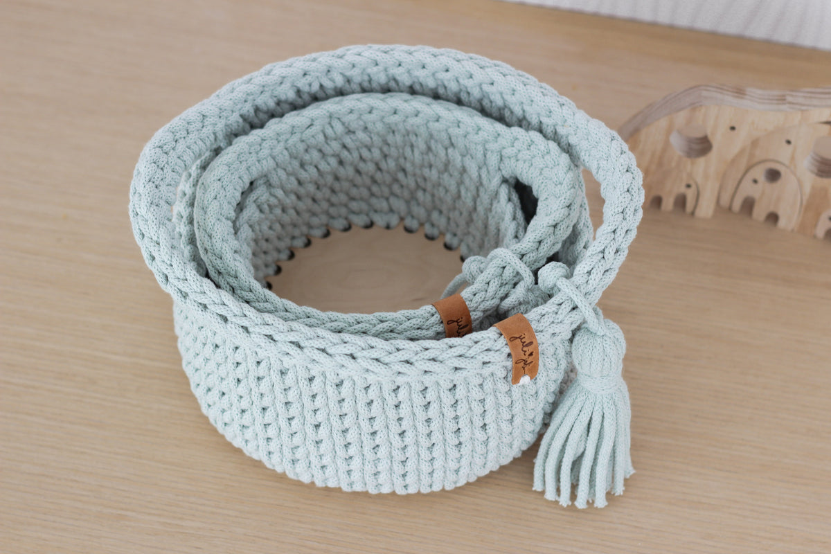 ROUND DIAPER BASKETS 15 + 20cm | MILKY GREEN