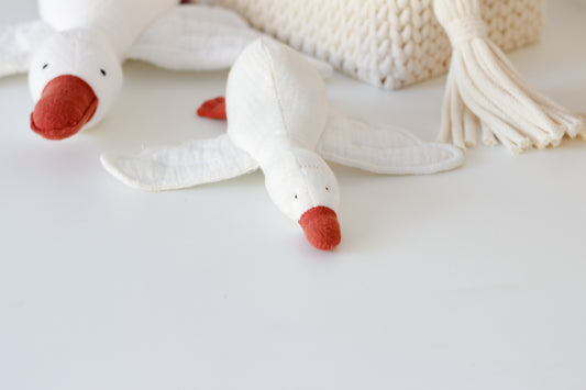 SEWN MUSLIN TOY GOOSE | MINI