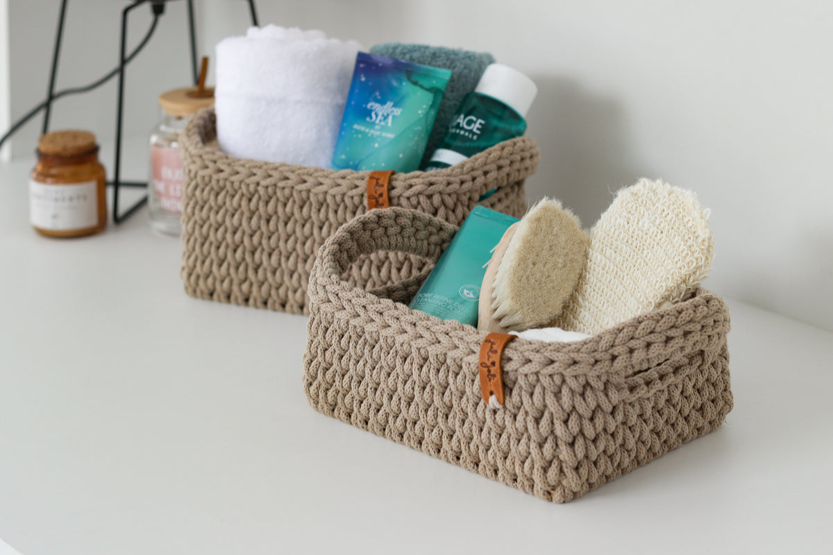 RECTANGLE BASKET SET of 2 | SAND