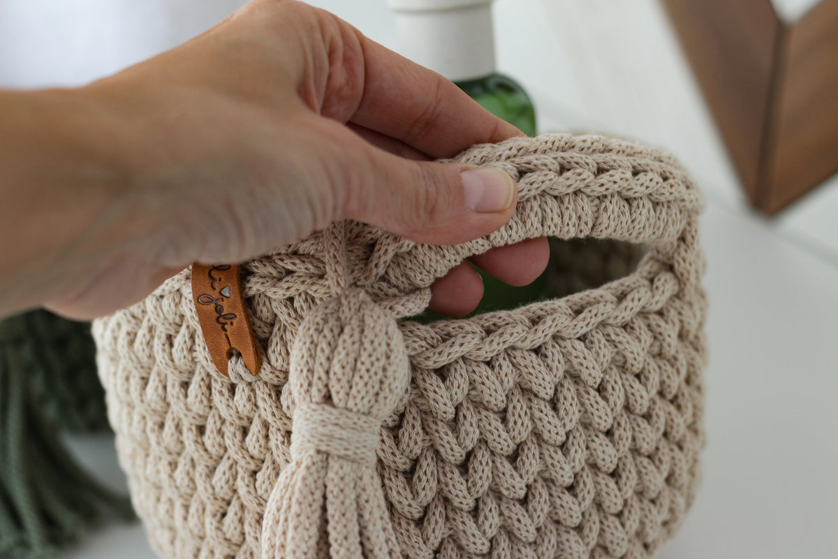 ROUND DIAPER BASKETS 15 + 15cm | EUCALYPTUS+WARM BEIGE