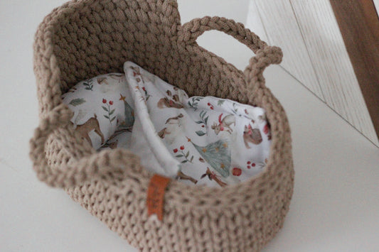 27cm DOLL MOSES BASKET | SAND