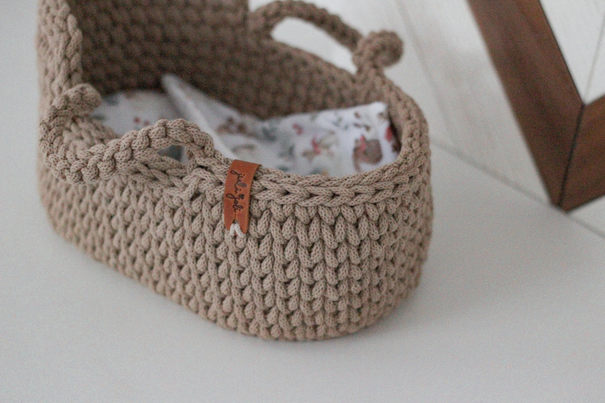 27cm DOLL MOSES BASKET | SAND