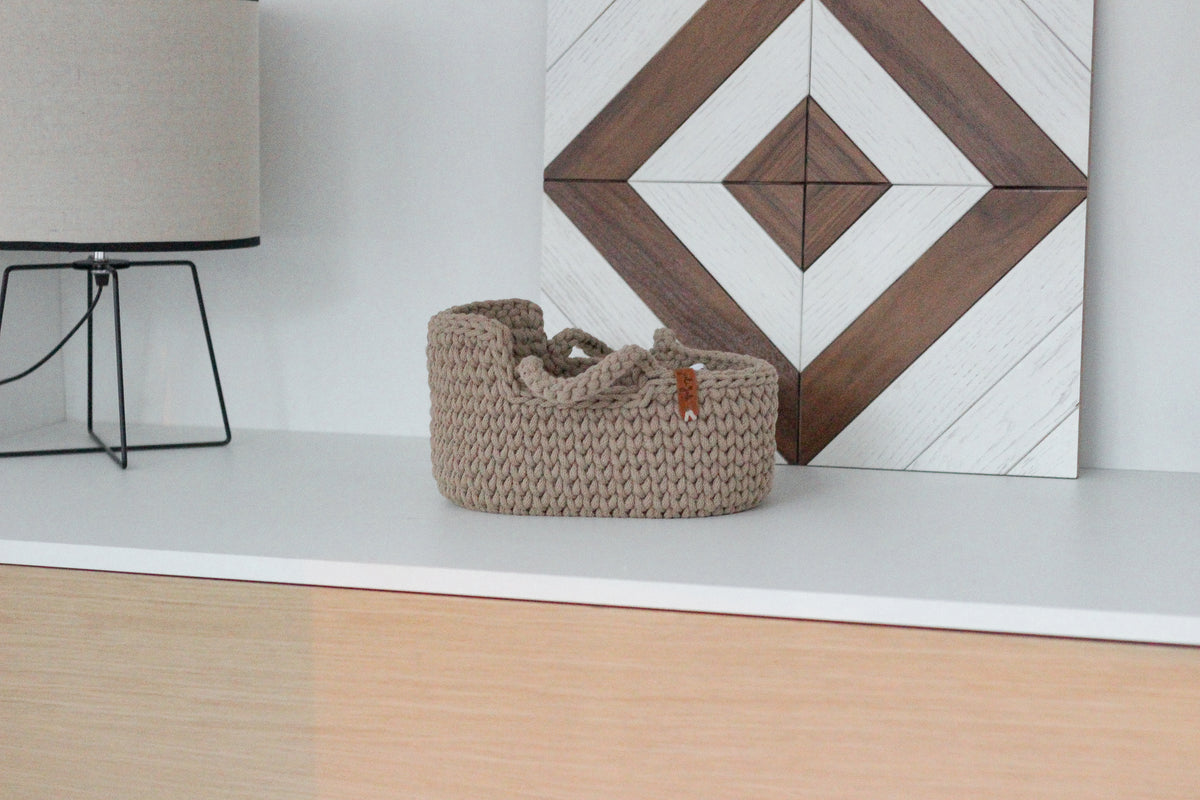 27cm DOLL MOSES BASKET | SAND