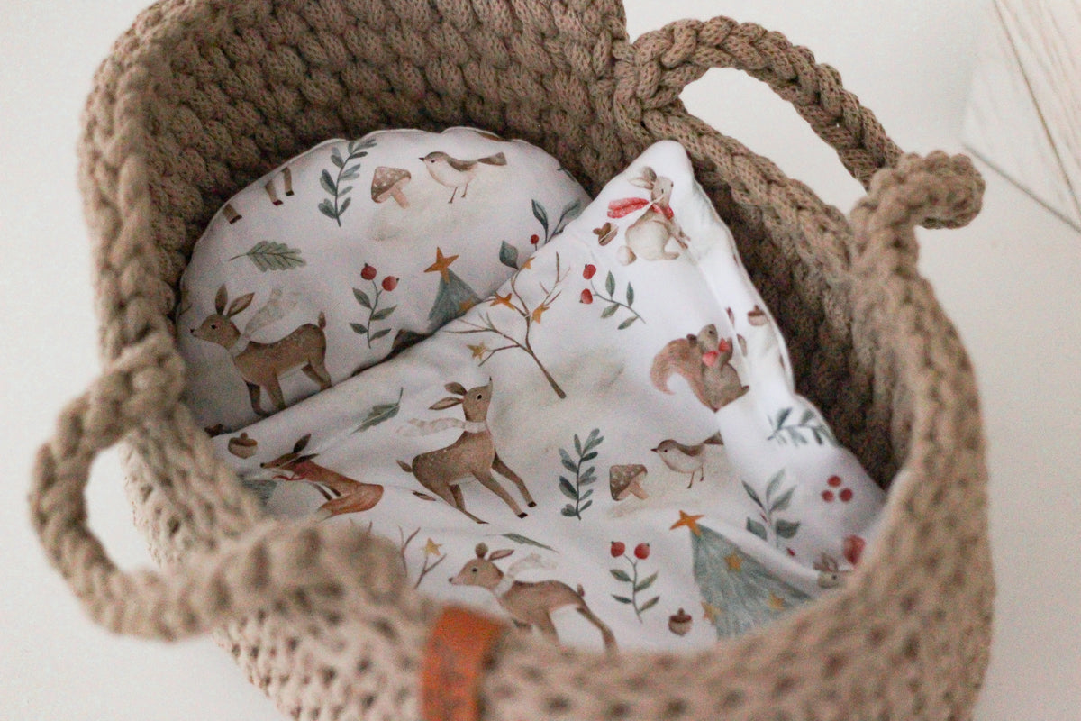 27cm DOLL MOSES BASKET | SAND