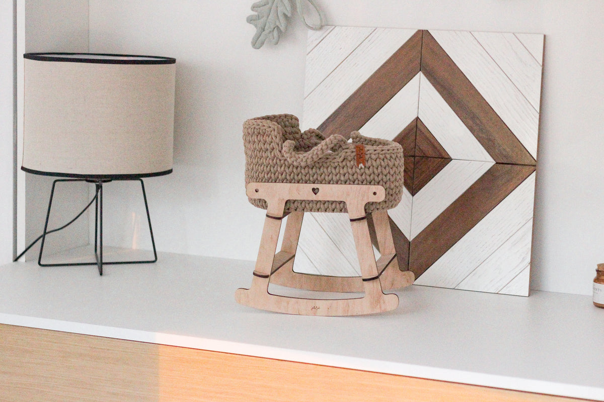 27cm DOLL MOSES BASKET | SAND