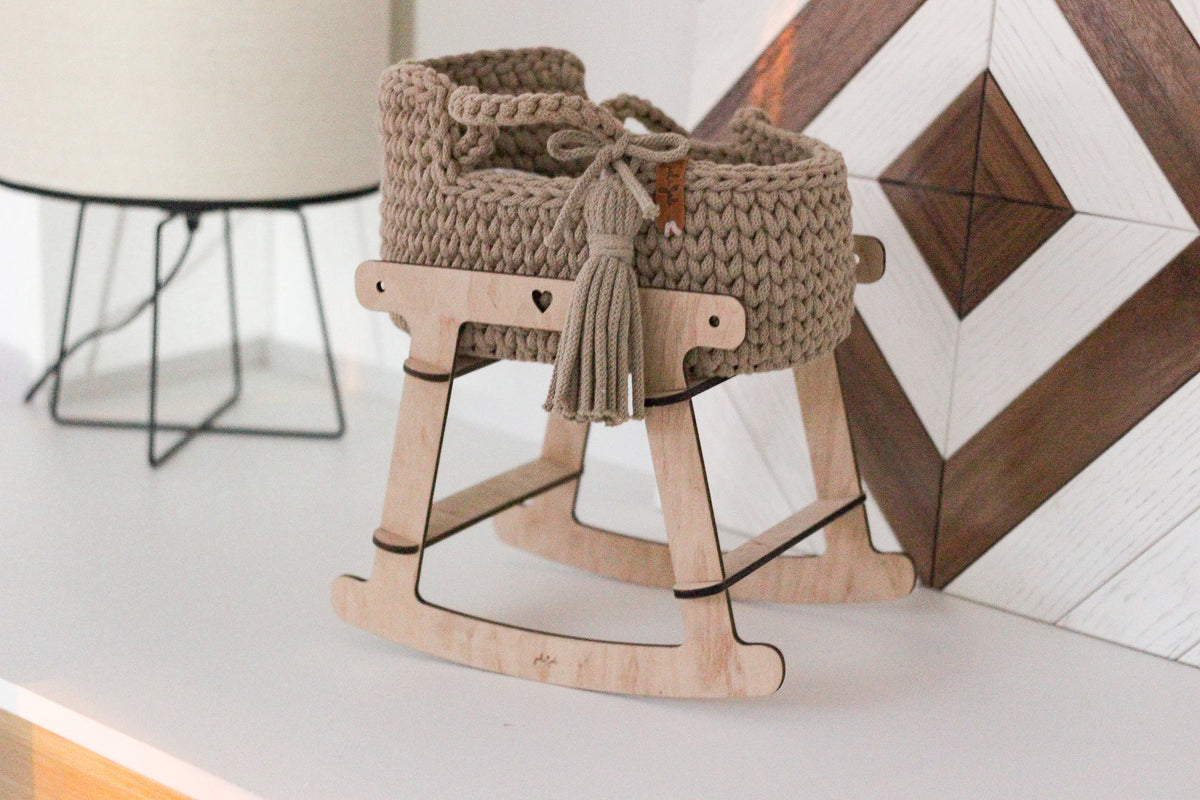 27cm DOLL MOSES BASKET | SAND
