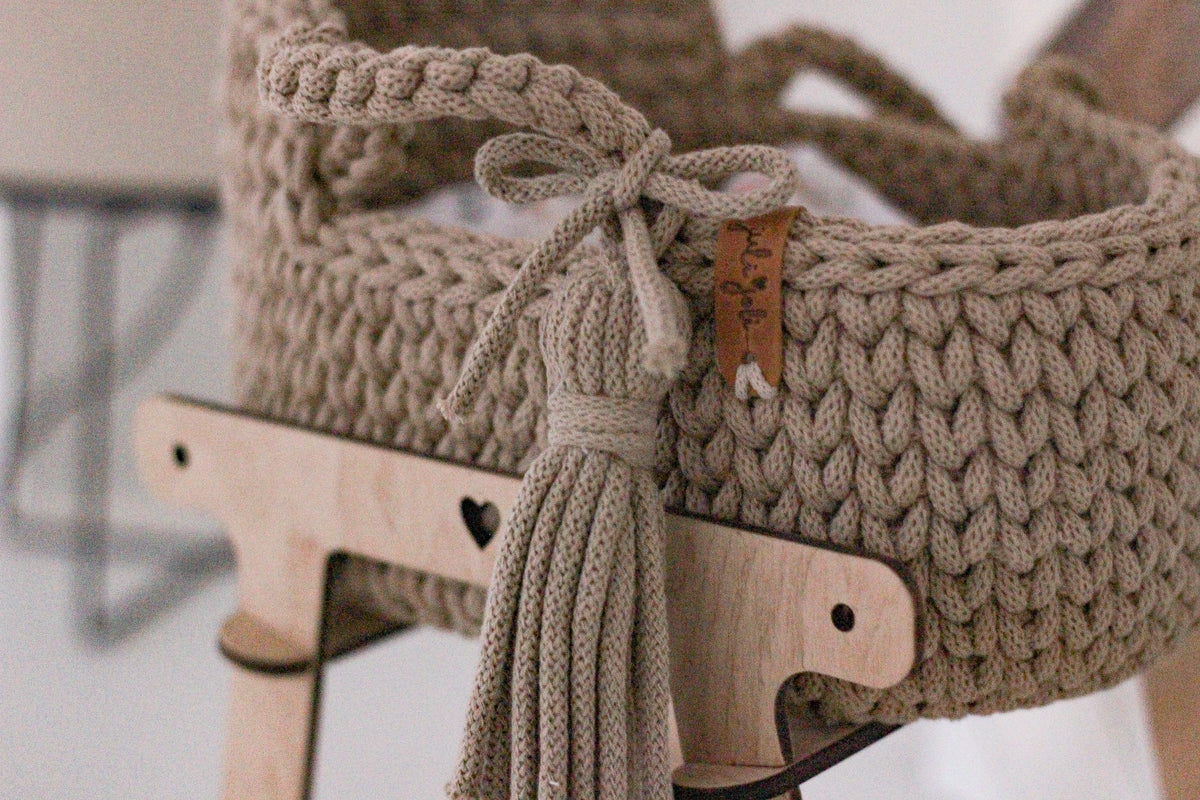 27cm DOLL MOSES BASKET | SAND