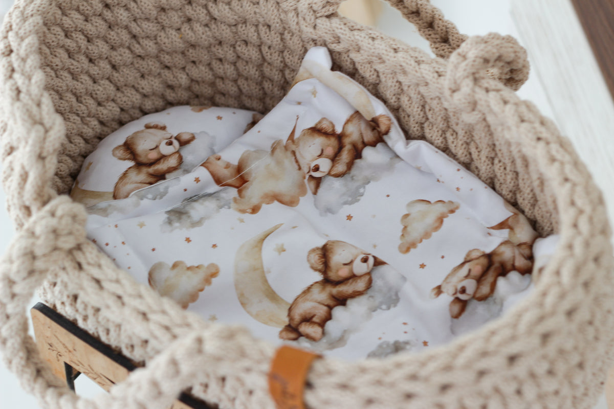 27cm DOLL MOSES BASKET | WARM BEIGE