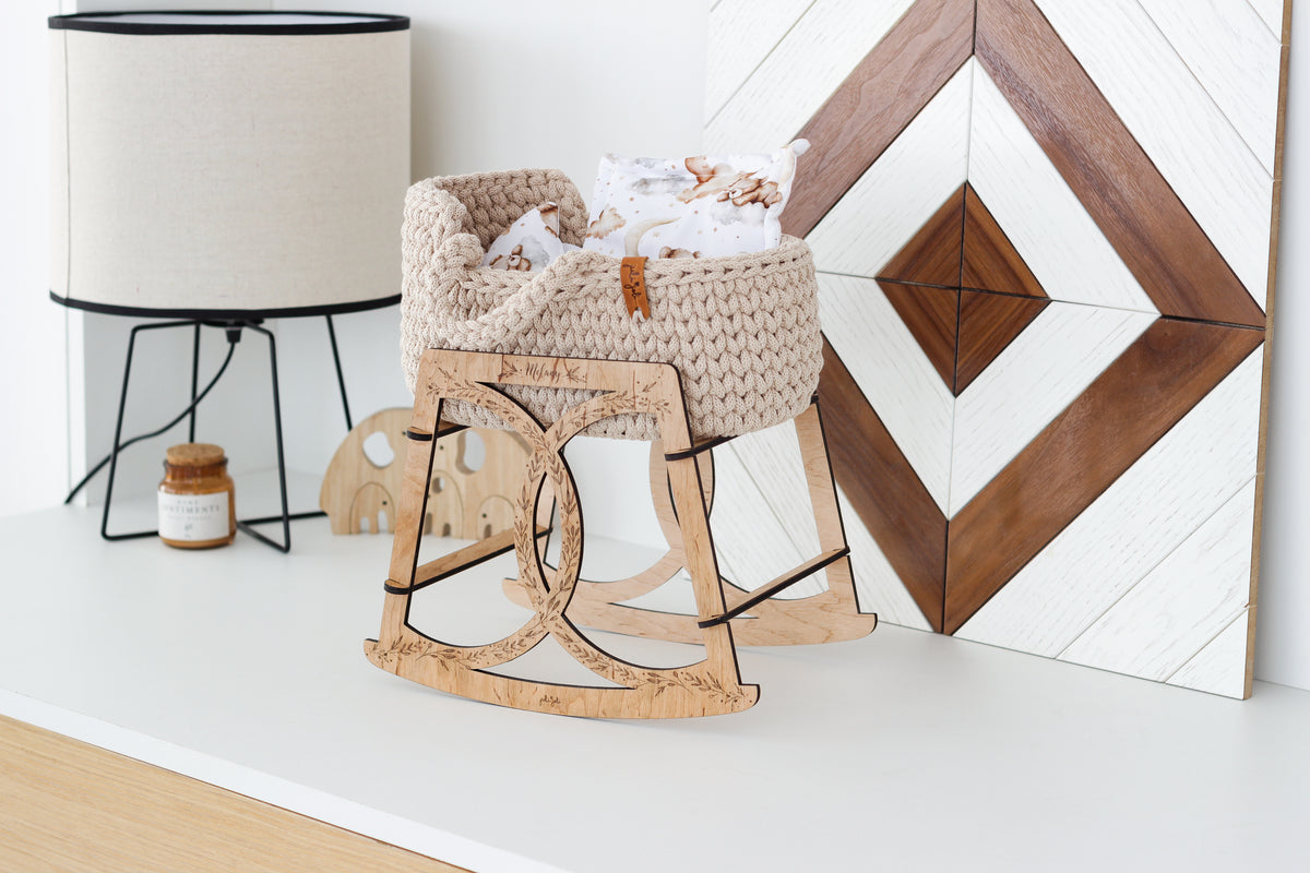 27cm DOLL MOSES BASKET | WARM BEIGE