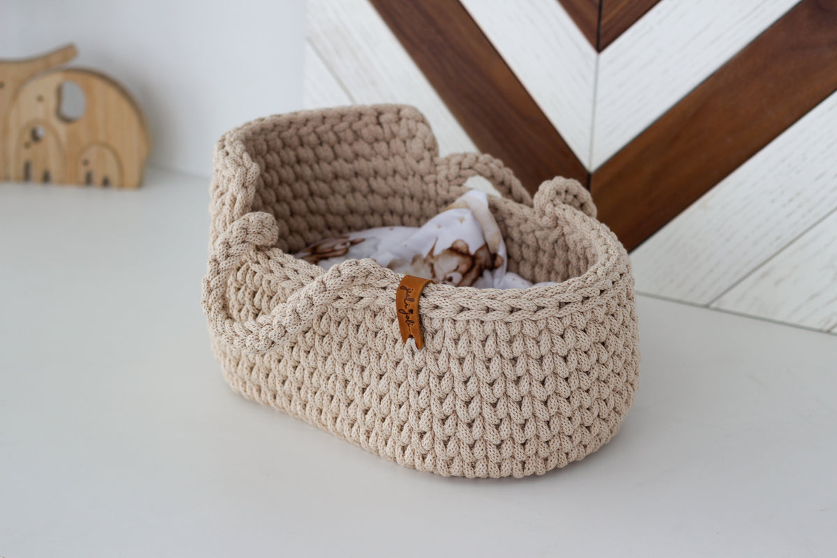 27cm DOLL MOSES BASKET | WARM BEIGE