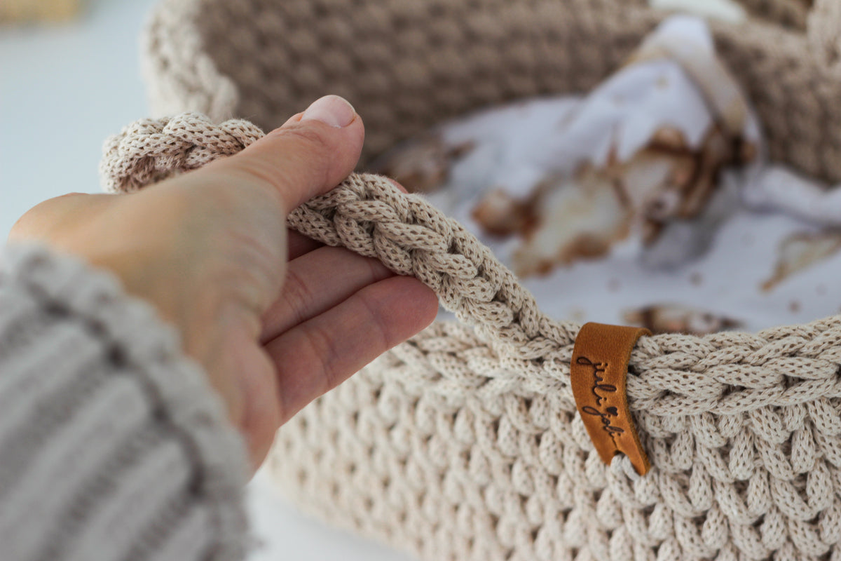 27cm DOLL MOSES BASKET | WARM BEIGE