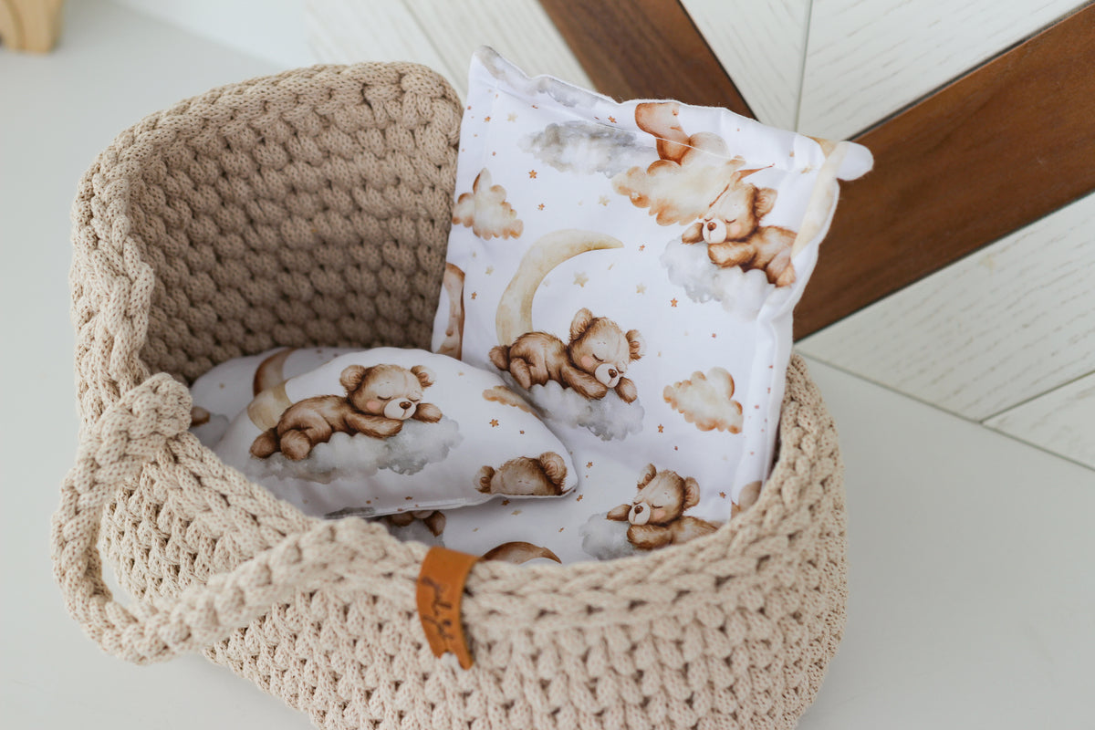 27cm DOLL MOSES BASKET | WARM BEIGE