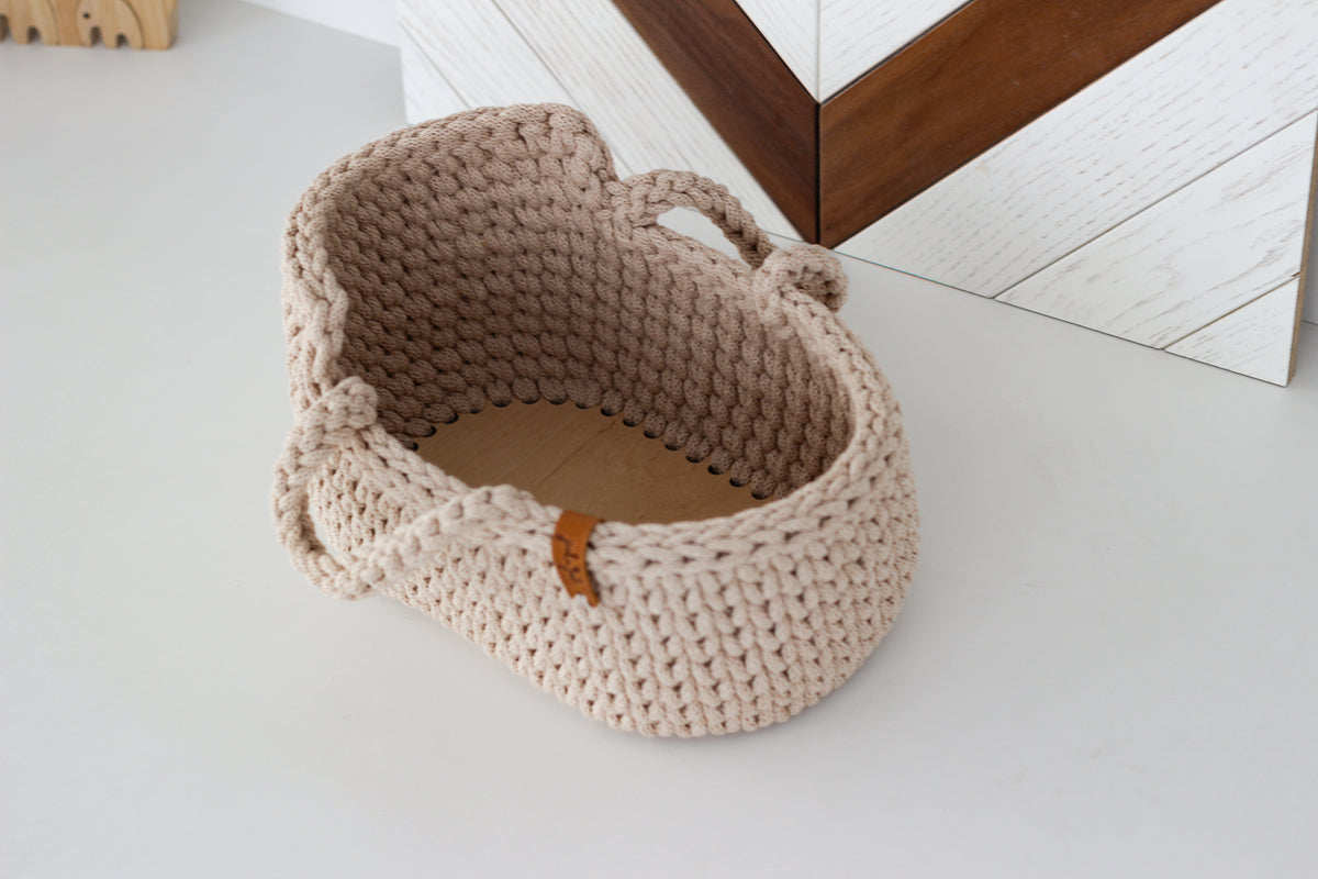 27cm DOLL MOSES BASKET | WARM BEIGE