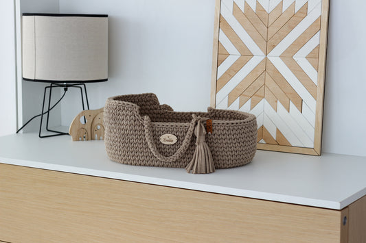 42cm DOLL MOSES BASKET | SAND