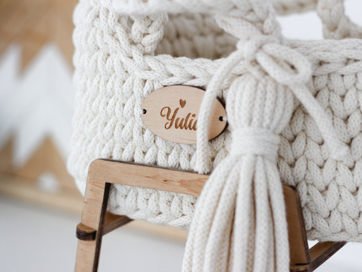 22cm MINI DOLL MOSES BASKET | NATURAL