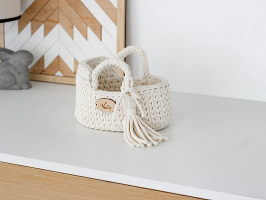 22cm MINI DOLL MOSES BASKET | NATURAL