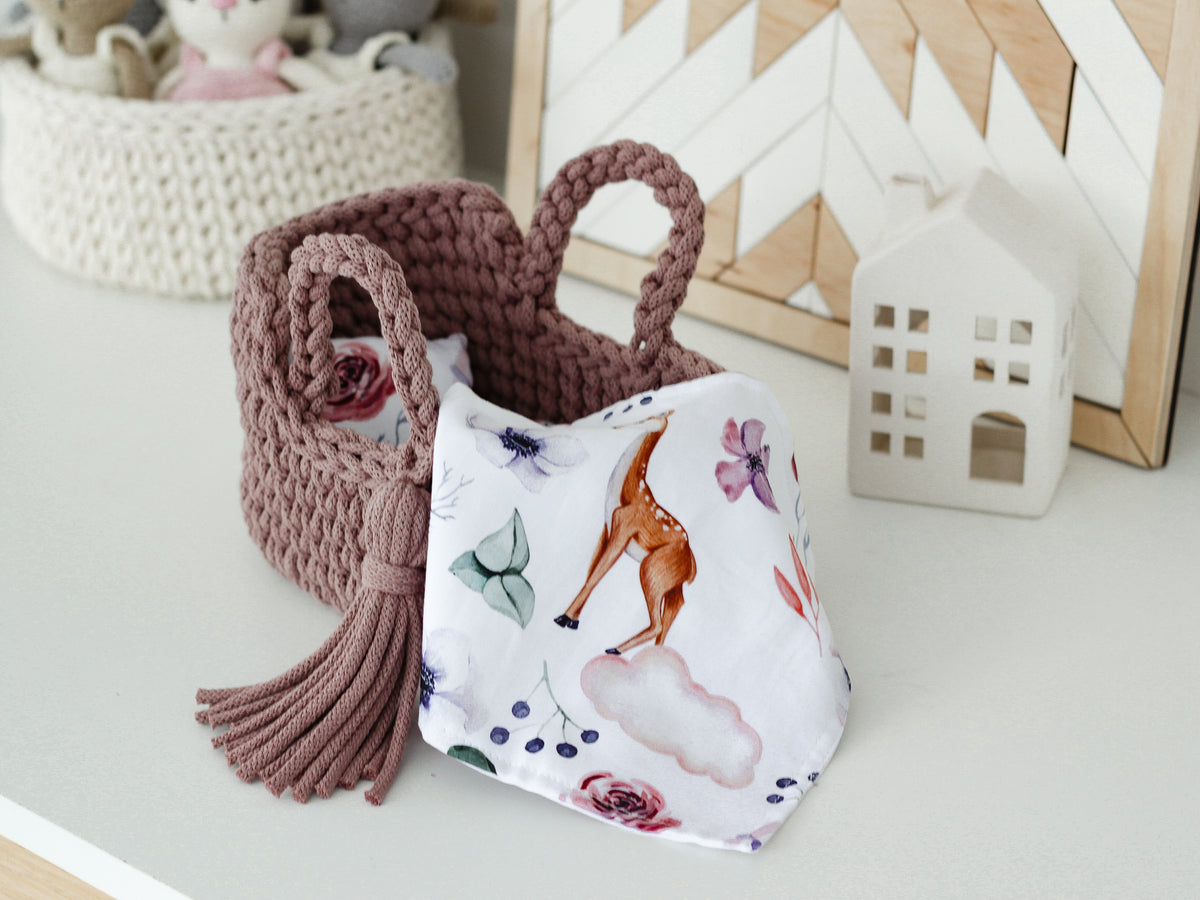 22cm MINI DOLL MOSES BASKET | MAUVE