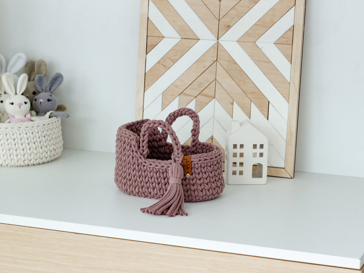 22cm MINI DOLL MOSES BASKET | MAUVE