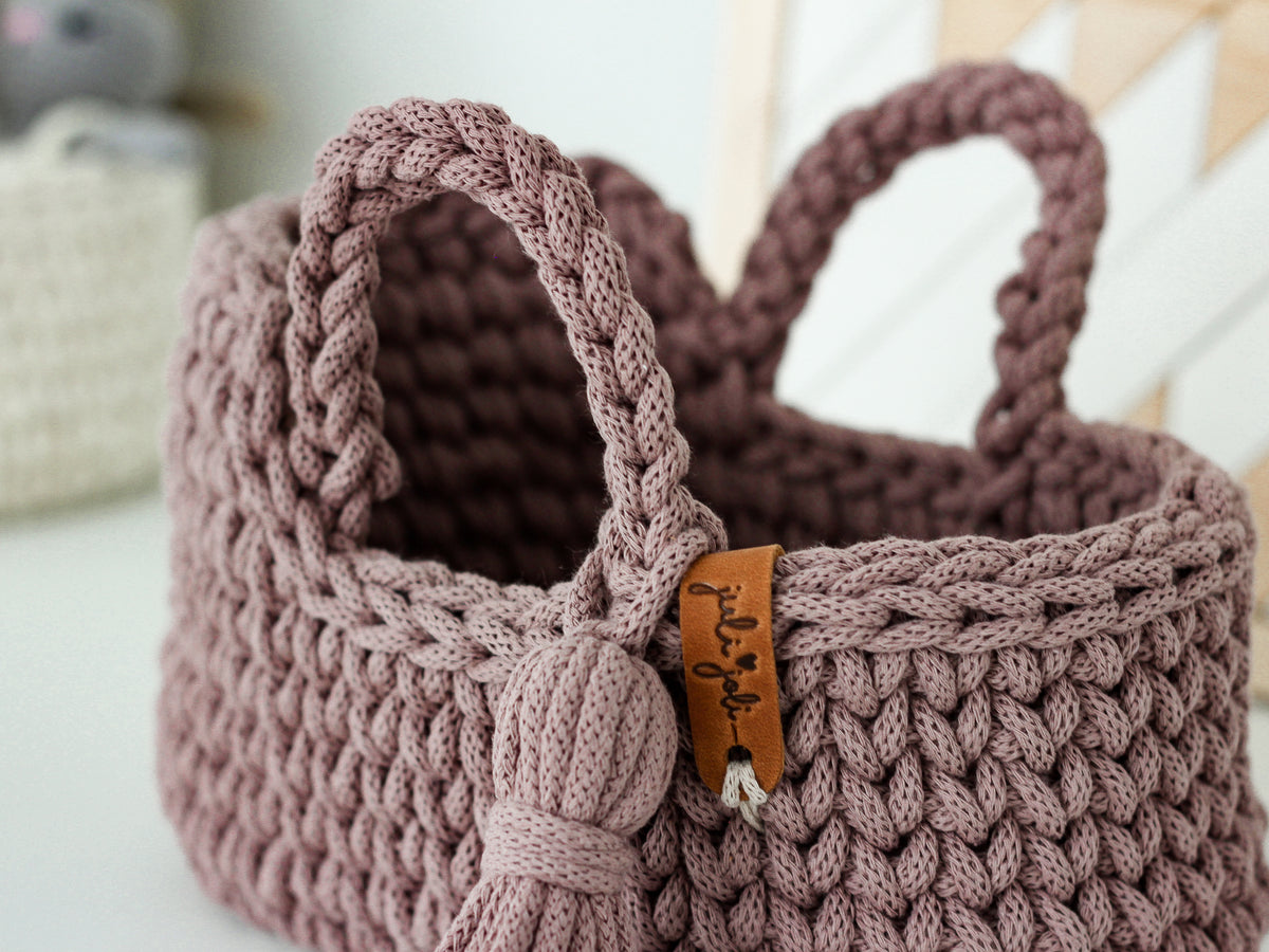 22cm MINI DOLL MOSES BASKET | MAUVE