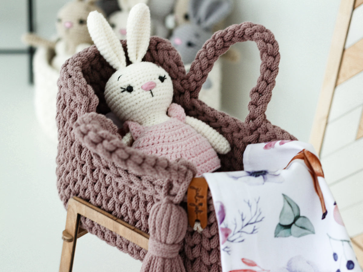 22cm MINI DOLL MOSES BASKET | MAUVE
