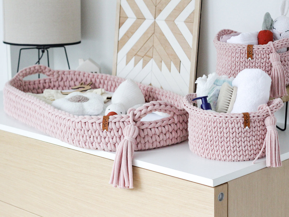 ROUND DIAPER BASKETS 20 + 20cm | PASTEL PINK