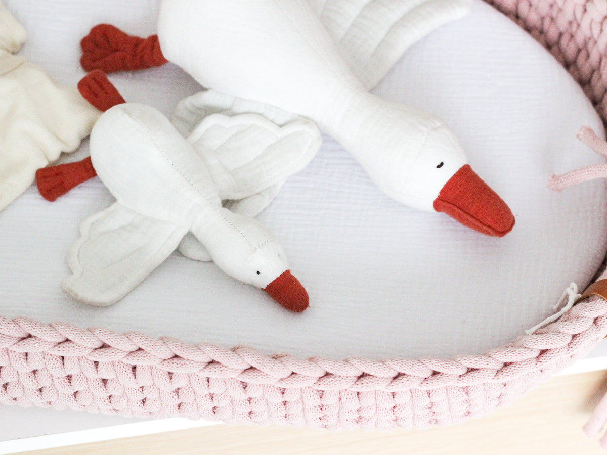 SEWN MUSLIN TOY GOOSE | MINI