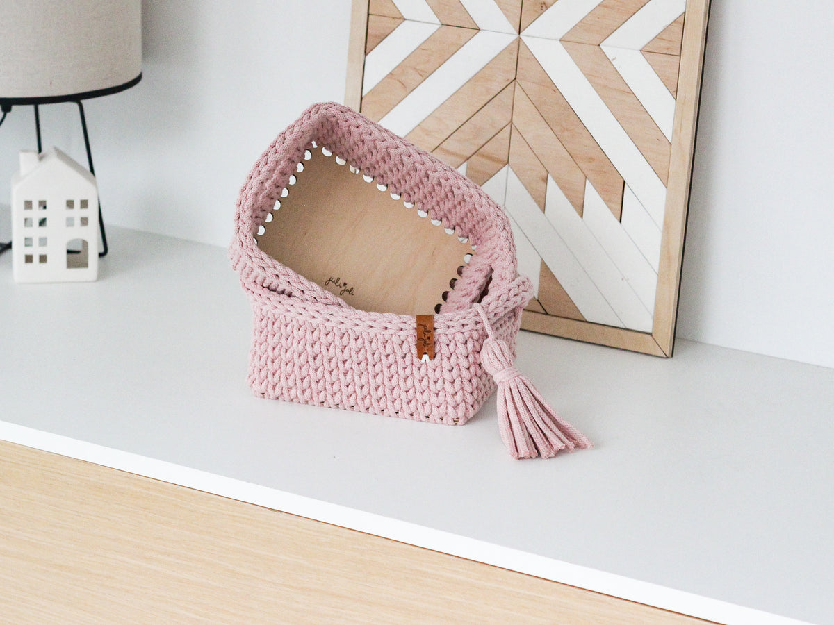 RECTANGLE BASKET SET of 2 | PASTEL PINK