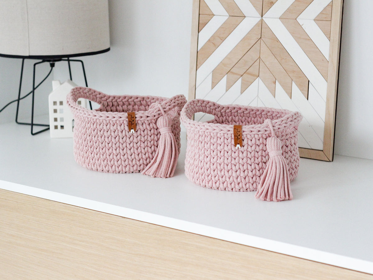 ROUND DIAPER BASKETS 20 + 20cm | PASTEL PINK