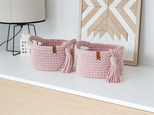 ROUND DIAPER BASKETS 20 + 20cm | PASTEL PINK