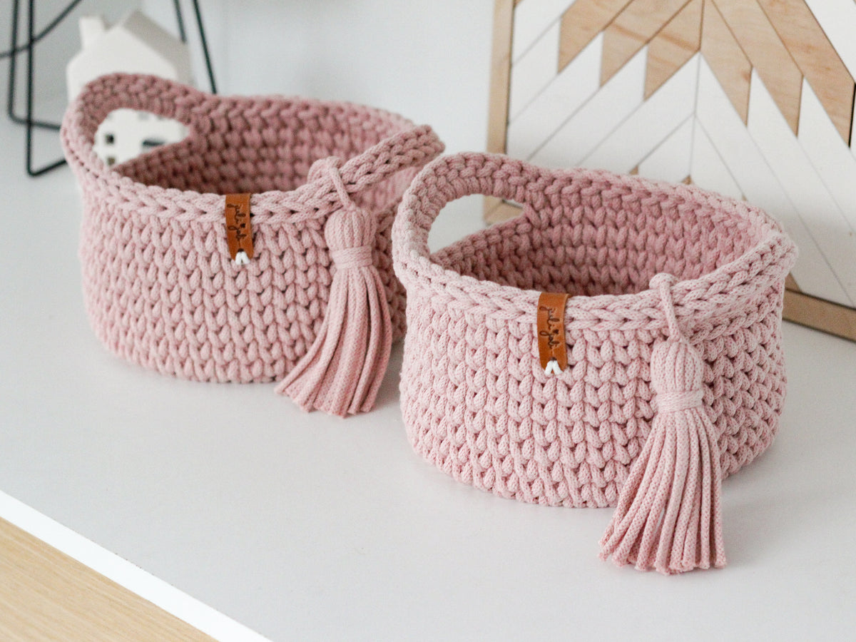 ROUND DIAPER BASKETS 20 + 20cm | PASTEL PINK