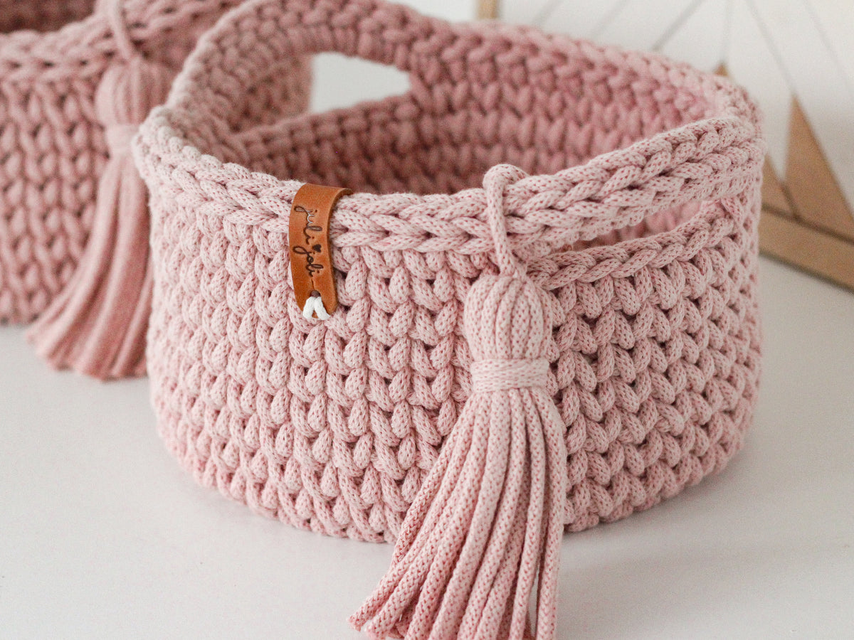 ROUND DIAPER BASKETS 20 + 20cm | PASTEL PINK