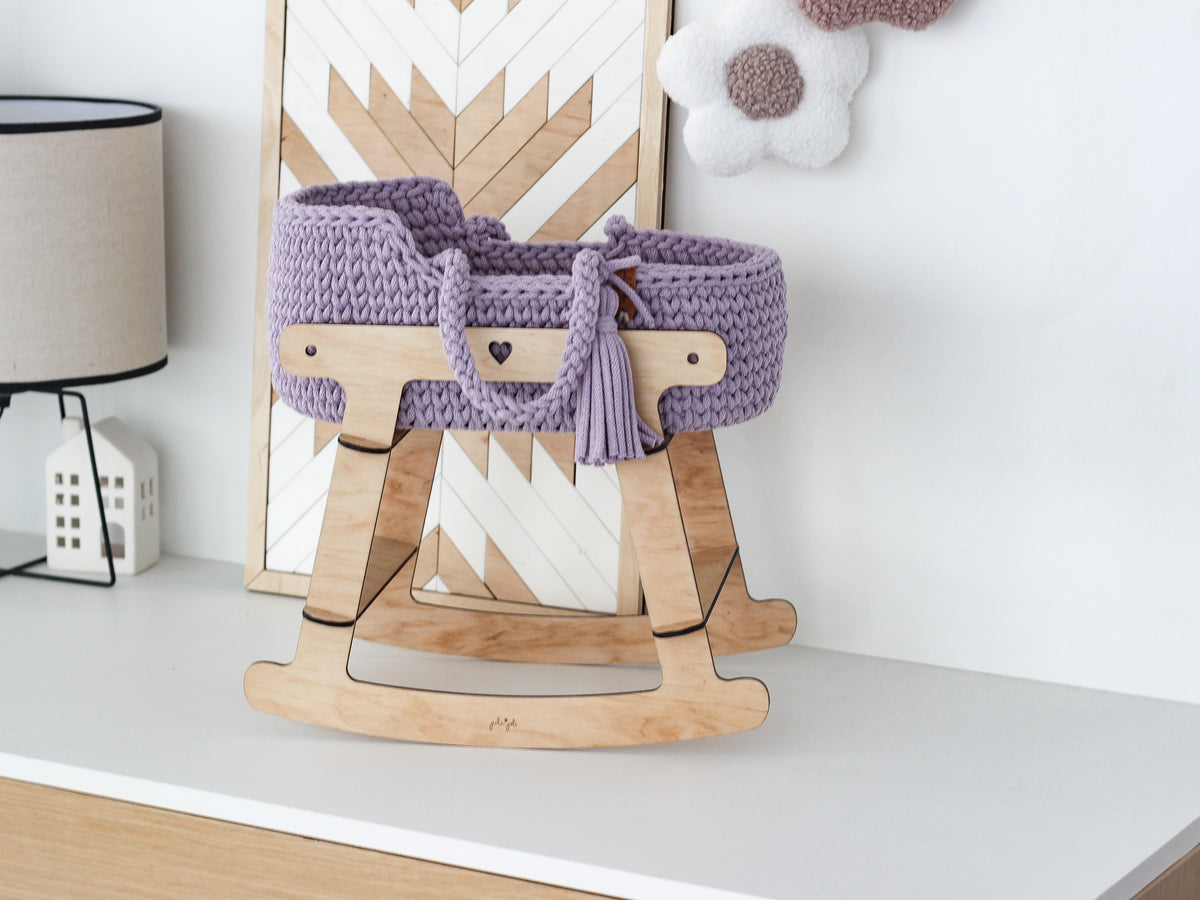 37cm DOLL MOSES BASKET | LAVENDER