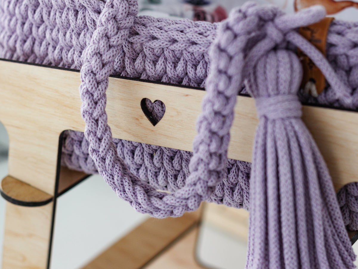 37cm DOLL MOSES BASKET | LAVENDER