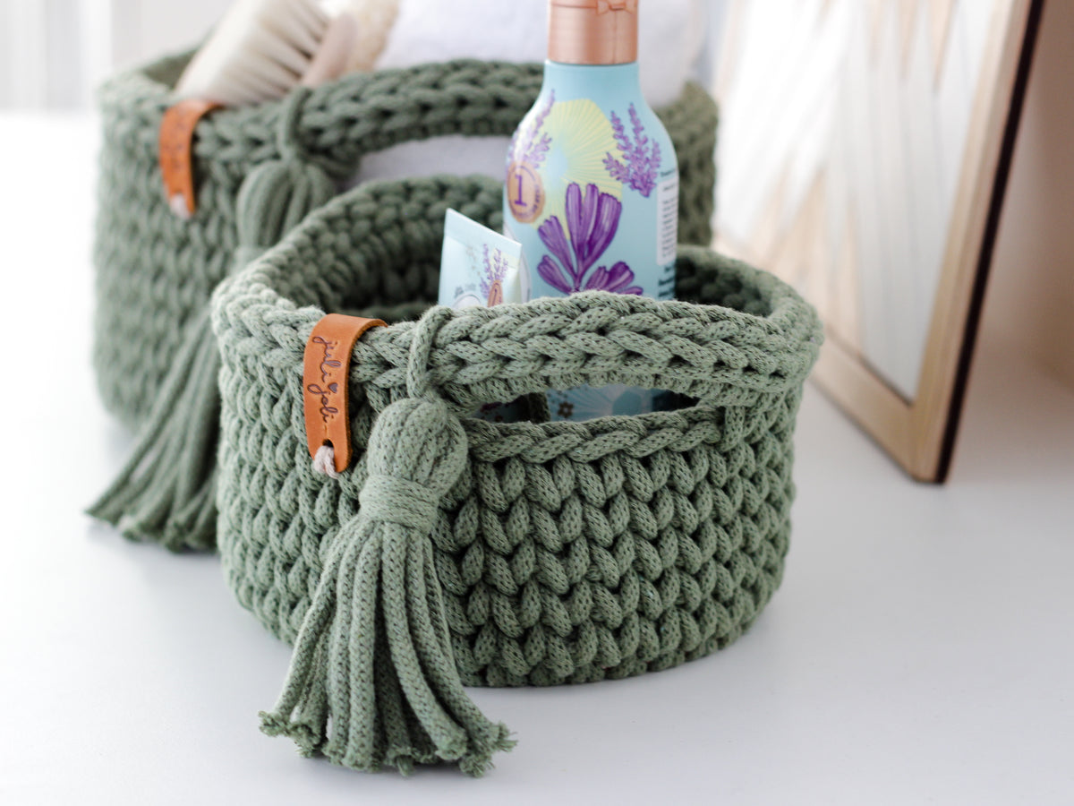 ROUND DIAPER BASKETS 15 + 20cm | EUCALYPTUS