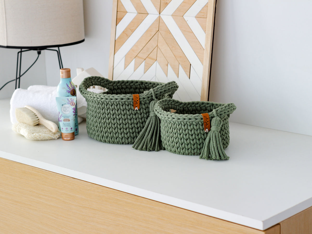 ROUND DIAPER BASKETS 15 + 20cm | EUCALYPTUS