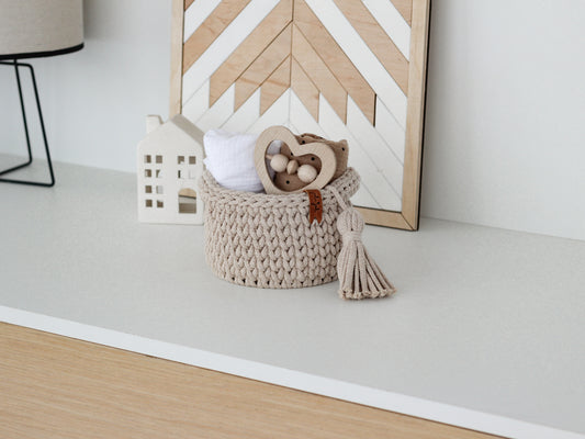 ROUND DIAPER BASKET 15cm | WARM BEIGE
