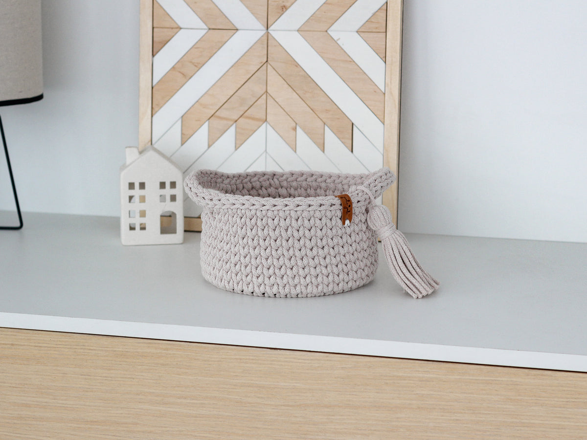 ROUND DIAPER BASKET 20cm | NUDE