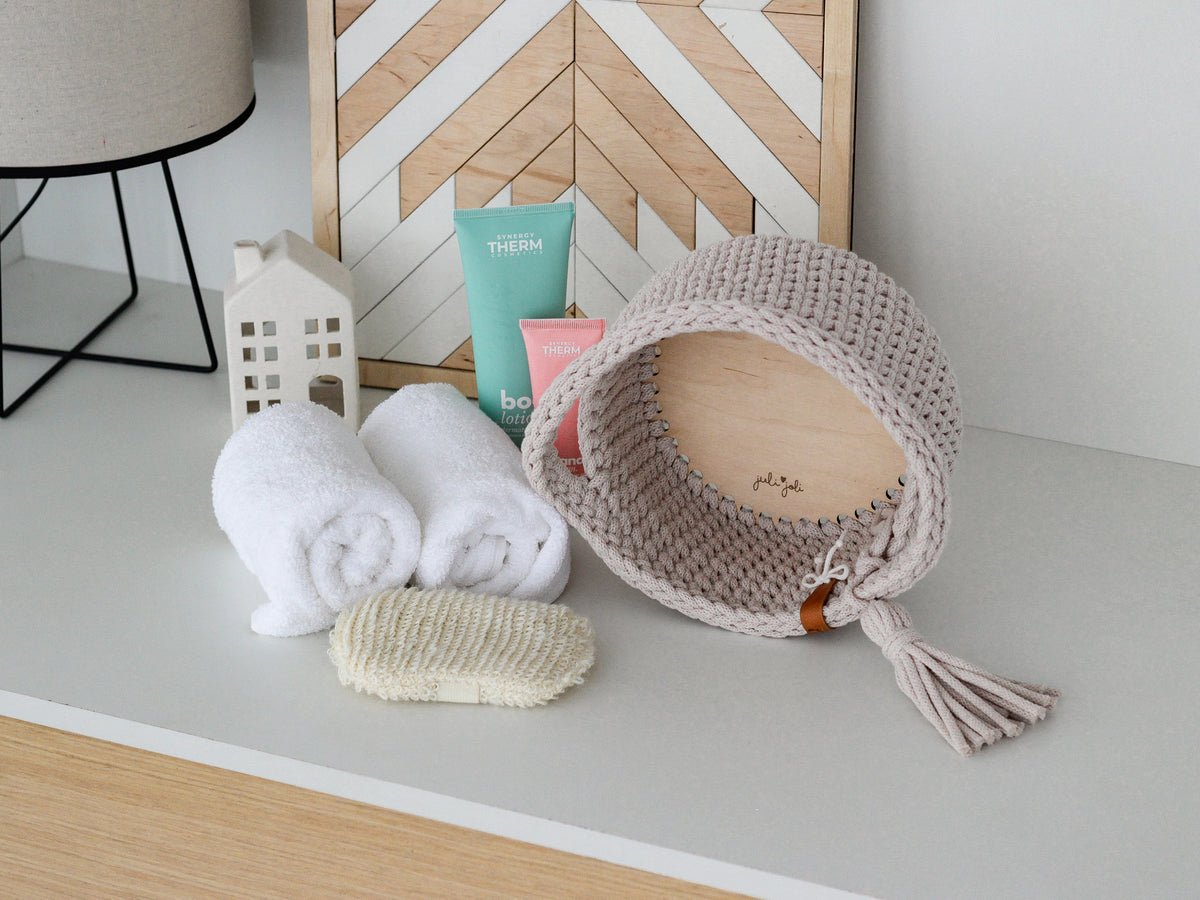 ROUND DIAPER BASKET 20cm | NUDE