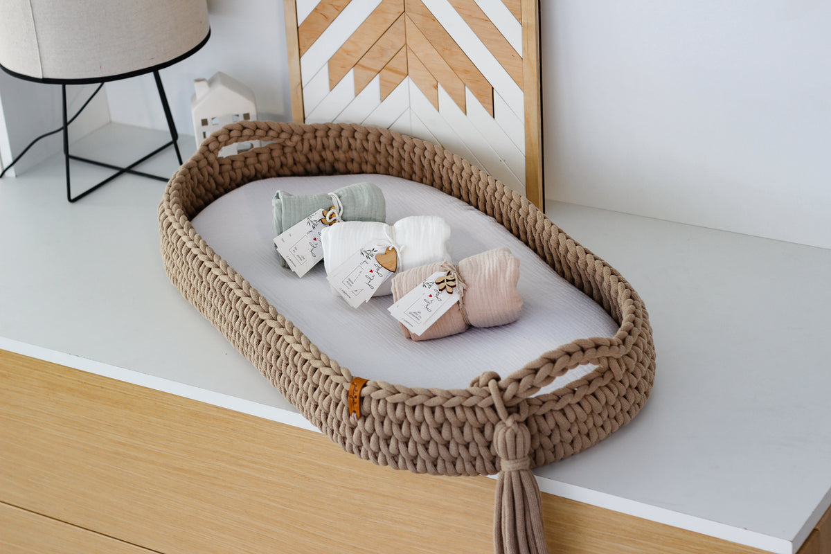 BABY SHOWER | SET 3 FITTED SHEETS | SAND