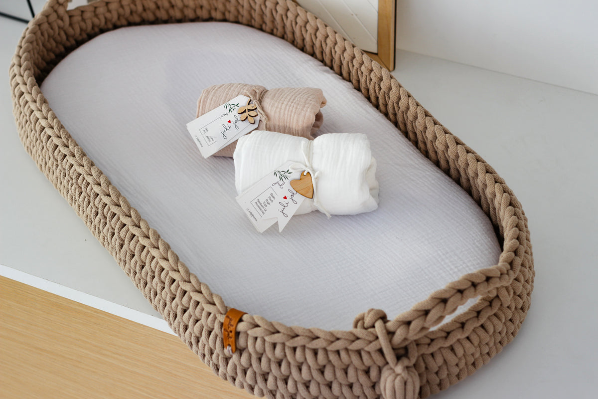 BABY SHOWER | SET 2 FITTED SHEETS | SAND