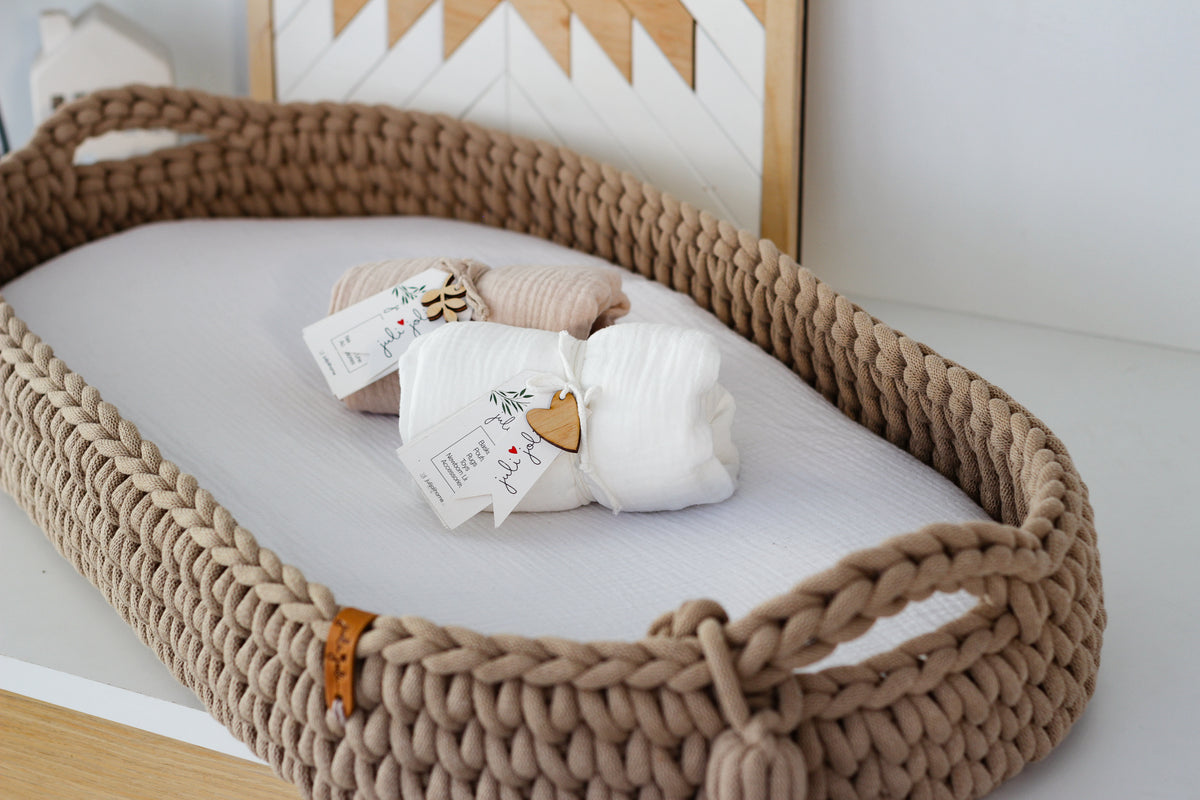BABY SHOWER | SET 2 FITTED SHEETS | SAND